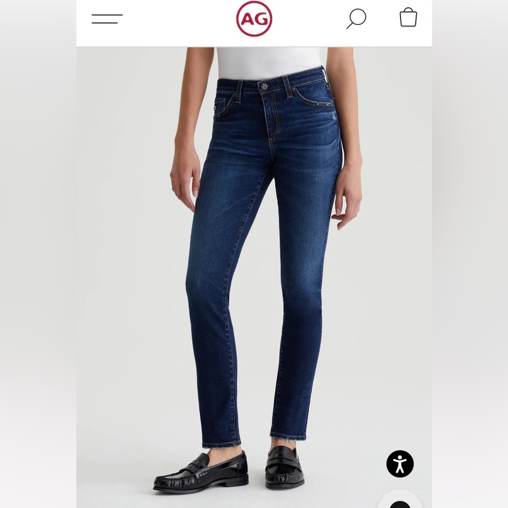 Ag Adriano Goldschmied Dark Blue Ankle Skinny Jeans